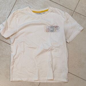 Lacoste White Tee with Multicolor Logo